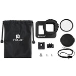 PULUZ CNC 알루미늄 합금 보호 케이지 보험 프레임 및 52mm UV 렌즈 포함 GoPro HERO8 블랙용 하우징 쉘, 프레임 포함 HERO8 블랙용