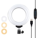 PULUZ 4.7인치 12cm USB 3모드 조광 LED 링 셀피 뷰티 브이로깅 사진 촬영 비디오 조명 삼각대 볼 헤드 포함, 4.7인치 볼 헤드 포함