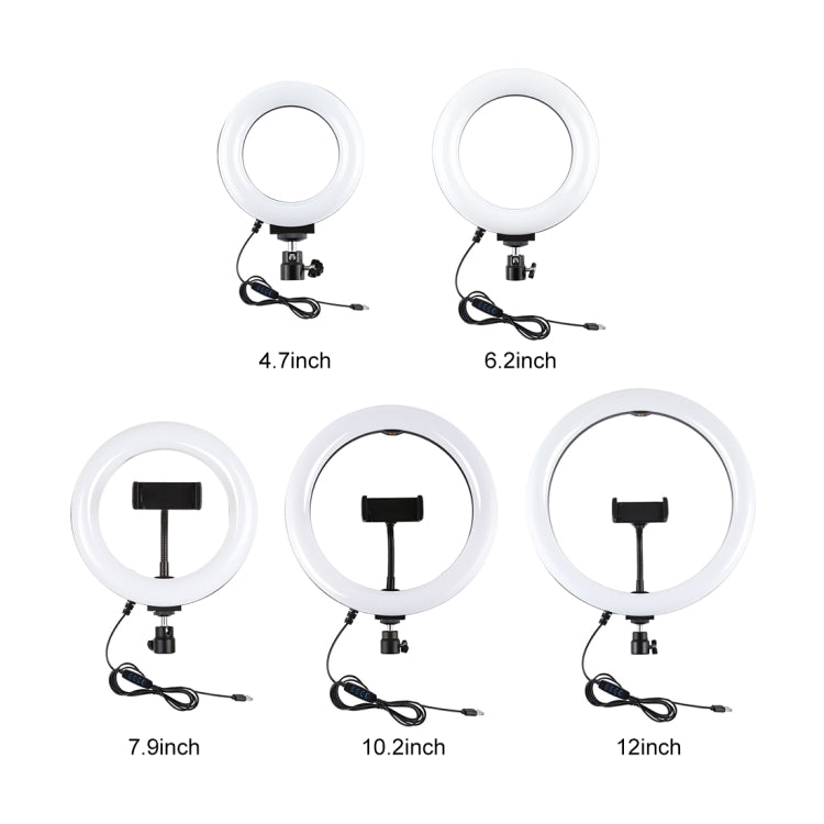 PULUZ 4.7인치 12cm USB 3모드 조광 LED 링 셀피 뷰티 브이로깅 사진 촬영 비디오 조명 삼각대 볼 헤드 포함, 4.7인치 볼 헤드 포함