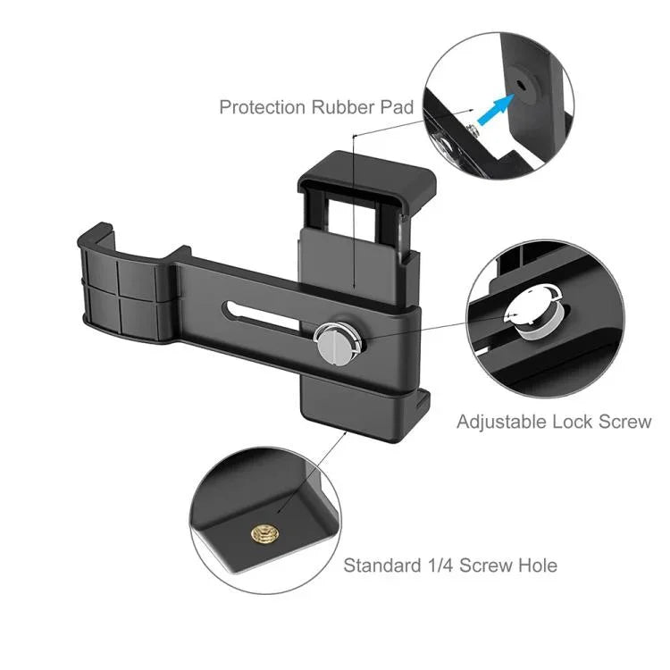 DJI OSMO Pocket / Pocket 2용 PULUZ 스마트폰 고정 클램프 1/4인치 홀더 마운트 브래킷, 클램프