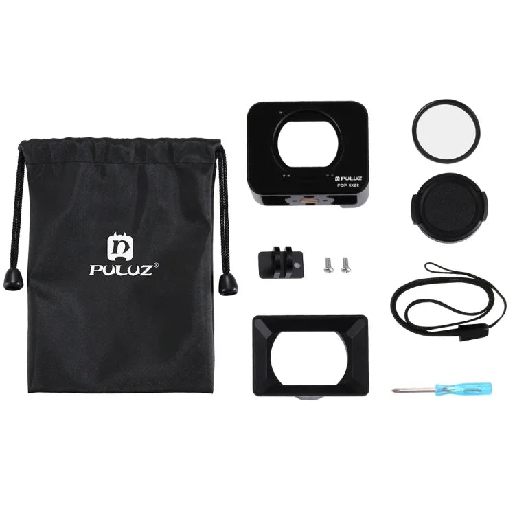 PULUZ 알루미늄 합금 보호 케이지 + 37mm UV 필터 렌즈 + 렌즈 선쉐이드 및 나사와 드라이버 포함, Sony RX0 / RX0 II용, Sony RX0 II용