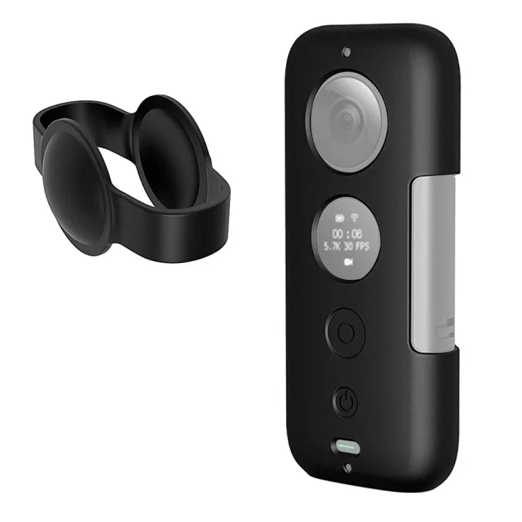 PULUZ Insta360 ONE X용 실리콘 보호 케이스 렌즈 커버 포함, Insta360 ONE X(블랙), Insta360 ONE X(레드)용