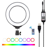 PULUZ 6.2인치 16cm USB RGBW 조광 가능한 LED 링 브이로깅 사진 영상 조명, 콜드 슈 삼각대 볼 헤드 및 리모컨 포함, 6.2인치 RGBW / 리모컨