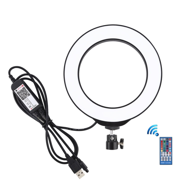 PULUZ 6.2인치 16cm USB RGBW 조광 가능한 LED 링 브이로깅 사진 영상 조명, 콜드 슈 삼각대 볼 헤드 및 리모컨 포함, 6.2인치 RGBW / 리모컨