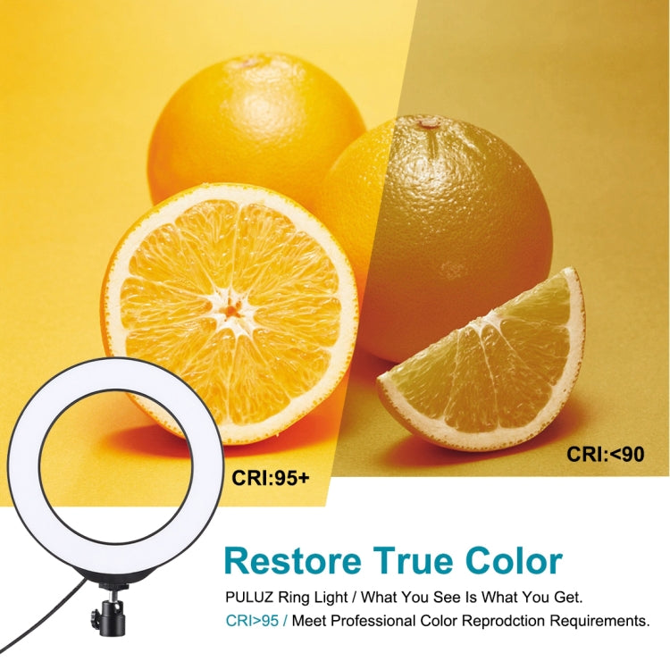 PULUZ 6.2인치 16cm USB RGBW 조광 가능한 LED 링 브이로깅 사진 영상 조명, 콜드 슈 삼각대 볼 헤드 및 리모컨 포함, 6.2인치 RGBW / 리모컨
