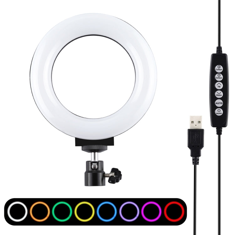 PULUZ 4.7인치 12cm 곡면 USB 10 모드 8 색상 RGBW 조광 가능한 LED 링 브이로깅 사진 영상 조명, 삼각대 볼 헤드 포함, 4.7인치 RGBW