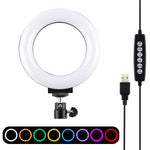 PULUZ 4.7인치 12cm 곡면 USB 10 모드 8 색상 RGBW 조광 가능한 LED 링 브이로깅 사진 영상 조명, 삼각대 볼 헤드 포함, 4.7인치 RGBW