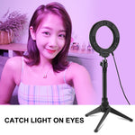 PULUZ 4.7인치 12cm 곡면 USB 10 모드 8 색상 RGBW 조광 가능한 LED 링 브이로깅 사진 영상 조명, 삼각대 볼 헤드 포함, 4.7인치 RGBW