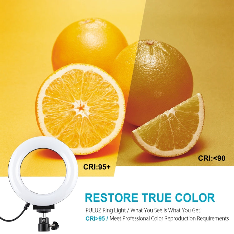 PULUZ 4.7인치 12cm 곡면 USB 10 모드 8 색상 RGBW 조광 가능한 LED 링 브이로깅 사진 영상 조명, 삼각대 볼 헤드 포함, 4.7인치 RGBW