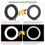 PULUZ 4.7인치 12cm 곡면 USB 10 모드 8 색상 RGBW 조광 가능한 LED 링 브이로깅 사진 영상 조명, 삼각대 볼 헤드 포함, 4.7인치 RGBW