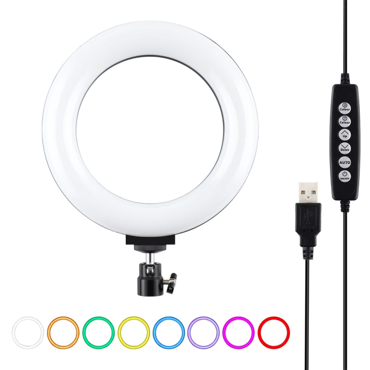 PULUZ 6.2인치 16cm USB 10 모드 8 색상 RGBW 조광 가능한 LED 링 브이로깅 사진 영상 조명, 삼각대 볼 헤드 포함, 6.2인치 RGBW