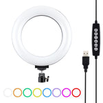 PULUZ 6.2인치 16cm USB 10 모드 8 색상 RGBW 조광 가능한 LED 링 브이로깅 사진 영상 조명, 삼각대 볼 헤드 포함, 6.2인치 RGBW