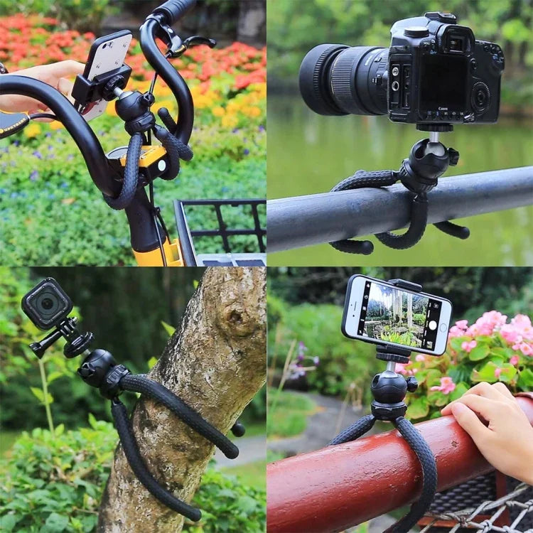 PULUZ 미니 문어형 유연한 삼각대 홀더 볼 헤드 포함 SLR 카메라, GoPro, 휴대폰용, 크기: 25cmx4.5cm, 25cm 삼각대