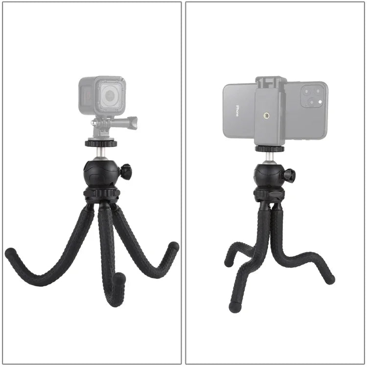 PULUZ 미니 문어형 유연한 삼각대 홀더 볼 헤드 포함 SLR 카메라, GoPro, 휴대폰용, 크기: 25cmx4.5cm, 25cm 삼각대