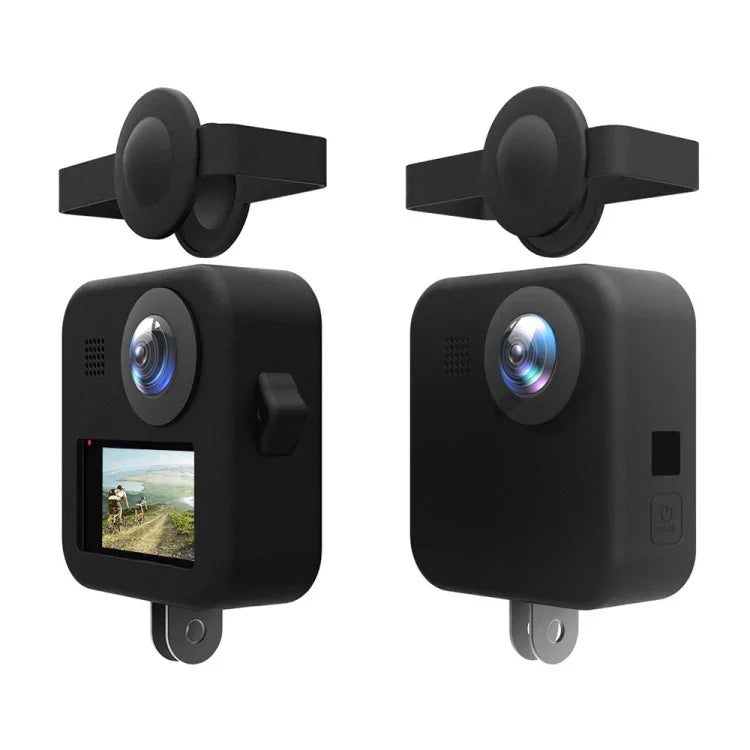 GoPro Max용 PULUZ 듀얼 렌즈 캡 케이스 + 본체 실리콘 보호 케이스, 실리콘 케이스