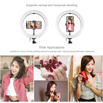 PULUZ 10.2인치 26cm 곡면 USB RGBW 조광 가능한 LED 링 브이로깅 사진 영상 조명, 삼각대 볼 헤드 및 리모컨, 휴대폰 클램프 포함, 10.2인치 RGBW