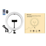 PULUZ 10.2인치 26cm 곡면 USB RGBW 조광 가능한 LED 링 브이로깅 사진 영상 조명, 삼각대 볼 헤드 및 리모컨, 휴대폰 클램프 포함, 10.2인치 RGBW