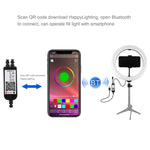 PULUZ 10.2인치 26cm 곡면 USB RGBW 조광 가능한 LED 링 브이로깅 사진 영상 조명, 삼각대 볼 헤드 및 리모컨, 휴대폰 클램프 포함, 10.2인치 RGBW