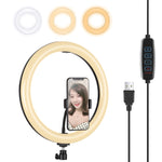 PULUZ 11.8인치 30cm USB 3 모드 조광 가능한 듀얼 색온도 LED 곡면 확산 링 브이로깅 셀피 사진 영상 조명, 휴대폰 클램프 포함, 11.8인치