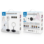 PULUZ 10.2인치 26cm USB 3 모드 조광 듀얼 색온도 LED 곡면 링 브이로깅 셀피 사진 영상 조명, 블루투스 리모컨 셔터 & 접이식 데스크탑 홀더 & 휴대폰 클램프 포함