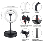 PULUZ 10.2인치 26cm USB 3 모드 조광 듀얼 색온도 LED 곡면 링 브이로깅 셀피 사진 영상 조명, 블루투스 리모컨 셔터 & 접이식 데스크탑 홀더 & 휴대폰 클램프 포함