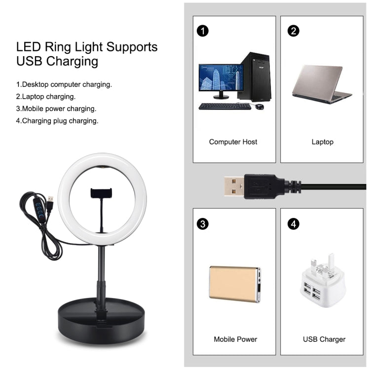 PULUZ 10.2인치 26cm USB 3 모드 조광 듀얼 색온도 LED 곡면 링 브이로깅 셀피 사진 영상 조명, 블루투스 리모컨 셔터 & 접이식 데스크탑 홀더 & 휴대폰 클램프 포함
