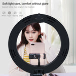 PULUZ 10.2인치 26cm USB 3 모드 조광 듀얼 색온도 LED 곡면 링 브이로깅 셀피 사진 영상 조명, 블루투스 리모컨 셔터 & 접이식 데스크탑 홀더 & 휴대폰 클램프 포함
