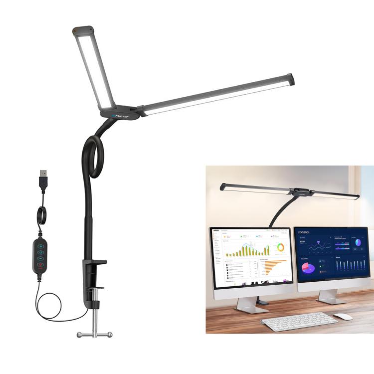 PULUZ 구즈넥 튜브 LED 보조 조명 이중 헤드 클립 데스크 램프