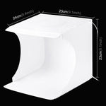PULUZ 20cm 2개 LED 패널 포함 접이식 휴대용 1100LM 조명 사진 조명 스튜디오 촬영 텐트 박스 키트 6가지 배경색(블랙, 화이트, 옐로우, 레드, 그린, 블루), 펼친 크기: 24cm x 23cm x 23cm, 20cm(2 LED/RU), 20cm(2 LED)