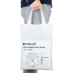PULUZ 20cm 2개 LED 패널 포함 접이식 휴대용 1100LM 조명 사진 조명 스튜디오 촬영 텐트 박스 키트 6가지 배경색(블랙, 화이트, 옐로우, 레드, 그린, 블루), 펼친 크기: 24cm x 23cm x 23cm, 20cm(2 LED/RU), 20cm(2 LED)