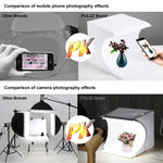 PULUZ 20cm 2개 LED 패널 포함 접이식 휴대용 1100LM 조명 사진 조명 스튜디오 촬영 텐트 박스 키트 6가지 배경색(블랙, 화이트, 옐로우, 레드, 그린, 블루), 펼친 크기: 24cm x 23cm x 23cm, 20cm(2 LED/RU), 20cm(2 LED)
