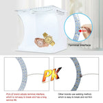 PULUZ 23cm 링 LED 패널 접이식 휴대용 조명 사진 조명 스튜디오 촬영 텐트 박스 키트 6가지 배경색 포함 (검정, 흰색, 노랑, 빨강, 초록, 파랑), 펼친 크기: 24cm x 23cm x 23cm, 23cm 링 LED 패널