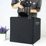 PULUZ 30cm 접이식 링 라이트 사진 조명 스튜디오 촬영 텐트 박스 키트 6가지 배경색 포함 검정 / 흰색 / 주황 / 빨강 / 초록 / 파랑, 30cm 박스 검정