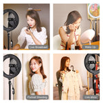 PULUZ 7.9인치 20cm USB RGB 조광 LED 듀얼 색온도 LED 곡면 링 브이로깅 셀피 사진 영상 조명, 휴대폰 클램프 포함, 7.9인치 RGBW