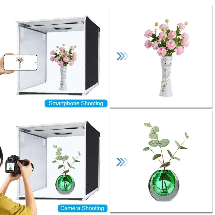 PULUZ 40cm 접이식 휴대용 백색 조명 조광 가능 사진 조명 스튜디오 촬영 텐트 박스 키트 6가지 배경색(검정, 주황, 흰색, 빨강, 초록, 파랑), 40cm 박스(미국), 40cm 박스(영국), 40cm 박스(유럽), 40cm 박스(호주)