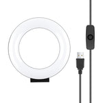 PULUZ 4.7인치 12cm 곡면 USB 백색광 LED 링 셀피 뷰티 브이로깅 사진 영상 조명, 4.7인치