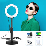 PULUZ 4.7인치 12cm 곡면 USB 백색광 LED 링 셀피 뷰티 브이로깅 사진 영상 조명, 4.7인치