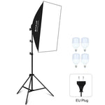 PULUZ 50x70cm 스튜디오 소프트박스 + 2m 삼각대 마운트 + 4개 220V E27 20W 5700K 백색 LED 전구 사진 조명 키트, 4개 전구 EU 플러그, 4개 전구 US 플러그