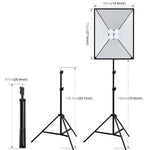 PULUZ 50x70cm 스튜디오 소프트박스 + 2m 삼각대 마운트 + 4개 220V E27 20W 5700K 백색 LED 전구 사진 조명 키트, 4개 전구 EU 플러그, 4개 전구 US 플러그