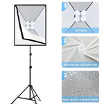 PULUZ 50x70cm 스튜디오 소프트박스 + 2m 삼각대 마운트 + 4개 220V E27 20W 5700K 백색 LED 전구 사진 조명 키트, 4개 전구 EU 플러그, 4개 전구 US 플러그