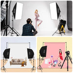 PULUZ 50x70cm 스튜디오 소프트박스 + 2m 삼각대 마운트 + 4개 220V E27 20W 5700K 백색 LED 전구 사진 조명 키트, 4개 전구 EU 플러그, 4개 전구 US 플러그