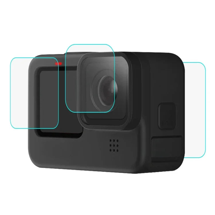 PULUZ GoPro HERO12 Black /11 Black /10 Black /9 Black 렌즈 + LCD 디스플레이 9H 2.5D 강화유리 필름, GoPro HERO9 Black용