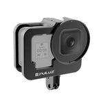 GoPro HERO13 Black /12 Black /11 Black /10 Black /9 Black용 PULUZ 두꺼운 하우징 쉘 CNC 알루미늄 합금 보호 케이지 보험 프레임 및 52mm UV 렌즈 포함, GoPro HERO9 Black 두꺼운용
