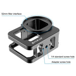GoPro HERO13 Black /12 Black /11 Black /10 Black /9 Black용 PULUZ 두꺼운 하우징 쉘 CNC 알루미늄 합금 보호 케이지 보험 프레임 및 52mm UV 렌즈 포함, GoPro HERO9 Black 두꺼운용