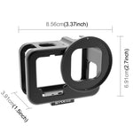 GoPro HERO13 Black /12 Black /11 Black /10 Black /9 Black용 PULUZ 얇은 하우징 쉘 CNC 알루미늄 합금 보호 케이지 보험 프레임 및 52mm UV 렌즈 포함, GoPro HERO9 Black 얇은용