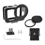 GoPro HERO13 Black /12 Black /11 Black /10 Black /9 Black용 PULUZ 얇은 하우징 쉘 CNC 알루미늄 합금 보호 케이지 보험 프레임 및 52mm UV 렌즈 포함, GoPro HERO9 Black 얇은용