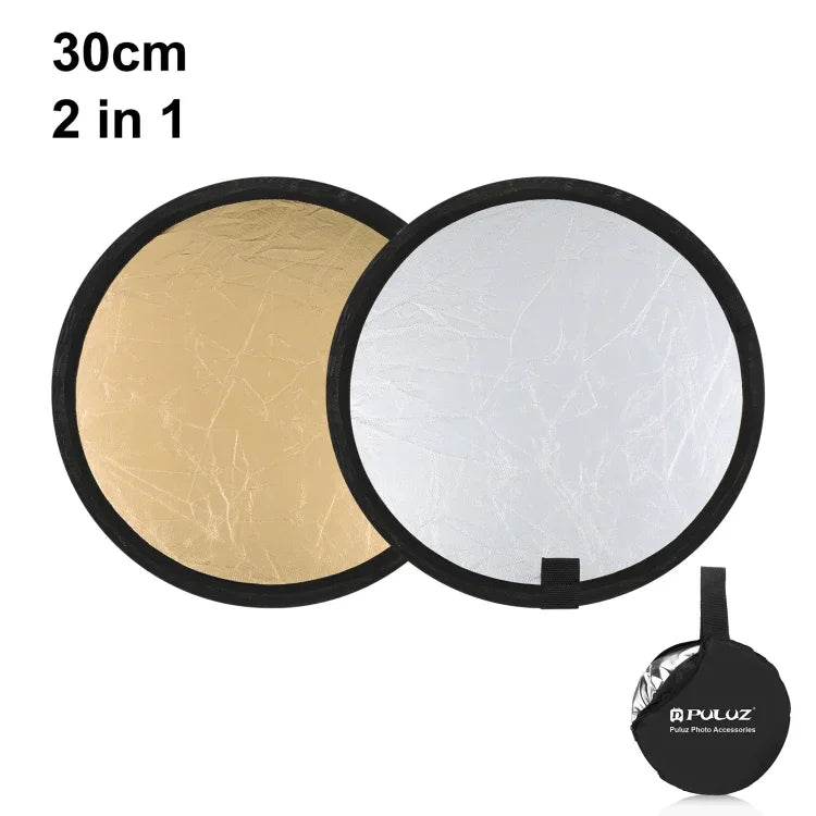PULUZ 30cm 2-in-1 실버/골드 접이식 사진 스튜디오 반사판, 30cm 반사판