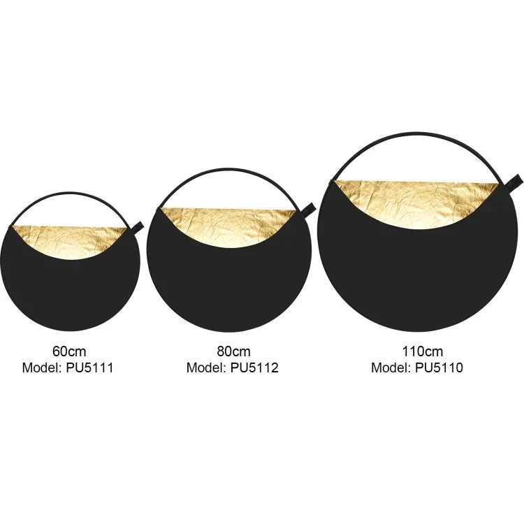PULUZ 110cm 5-in-1 (실버 / 반투명 / 골드 / 화이트 / 블랙) 접이식 사진 스튜디오 반사판, 110cm 반사판