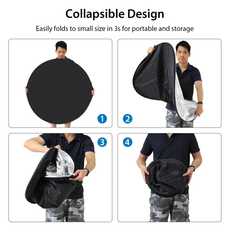 PULUZ 80cm 5-in-1 (실버 / 반투명 / 골드 / 화이트 / 블랙) 접이식 사진 스튜디오 반사판, 80cm 반사판