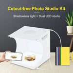 PULUZ 미니 LED 사진 그림자 없는 조명 램프 패널 + 스튜디오 촬영 텐트 박스, 아크릴 소재, 20cm x 20cm 유효 면적, 20cm(2 LED) + 그림자 없는 조명